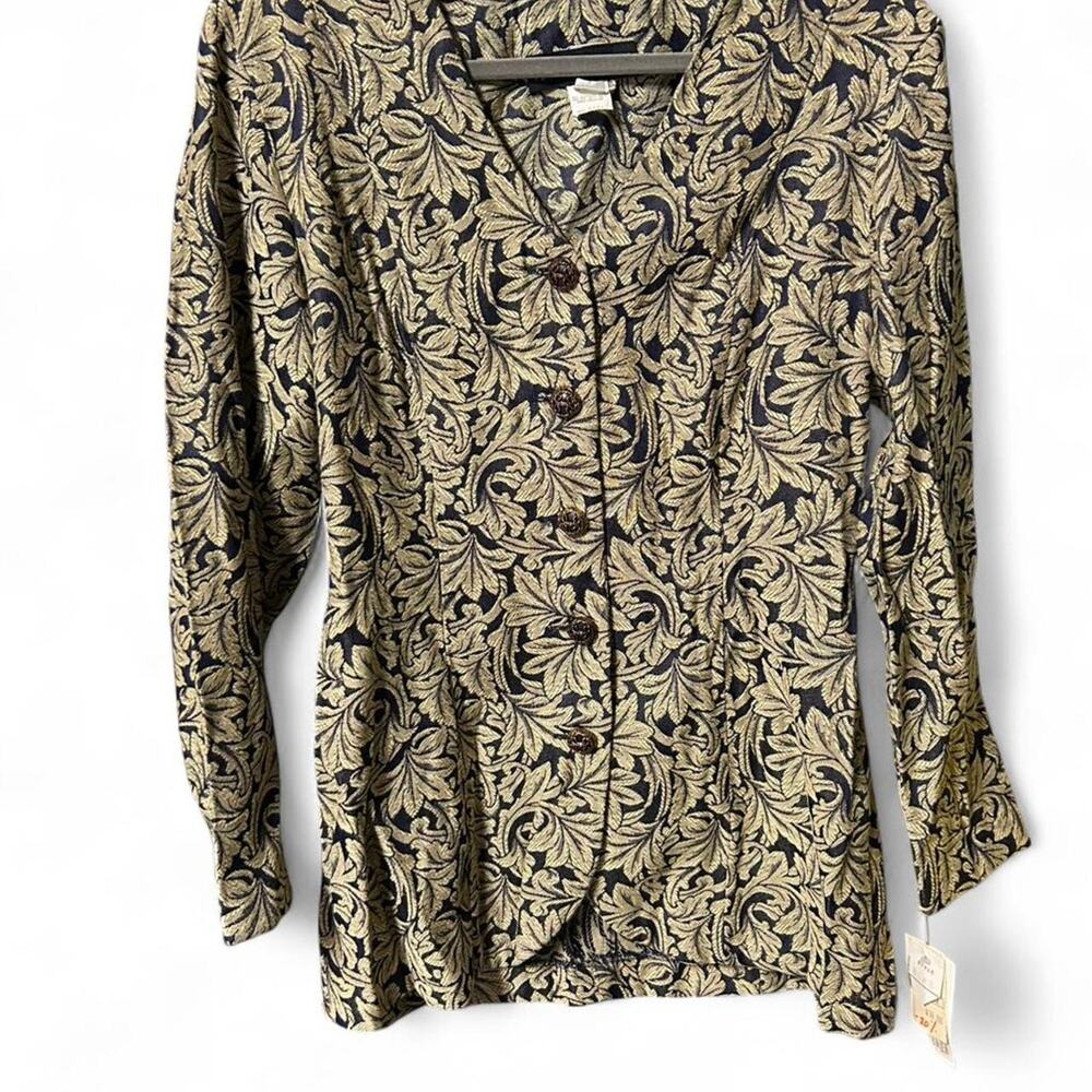 Small vintage 80s with tags deadstock art nouveau blazer